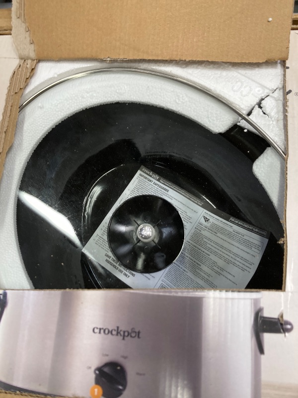 Photo 1 of **PARTS ONLY***Crock-Pot 7-Quart Manual Slow Cooker, Family Size Serves 8+ People & Fits 6-lb Roast, Removable Stoneware with Warming Setting, Dishwasher Safe for Easy Cleanup, Stainless Steel