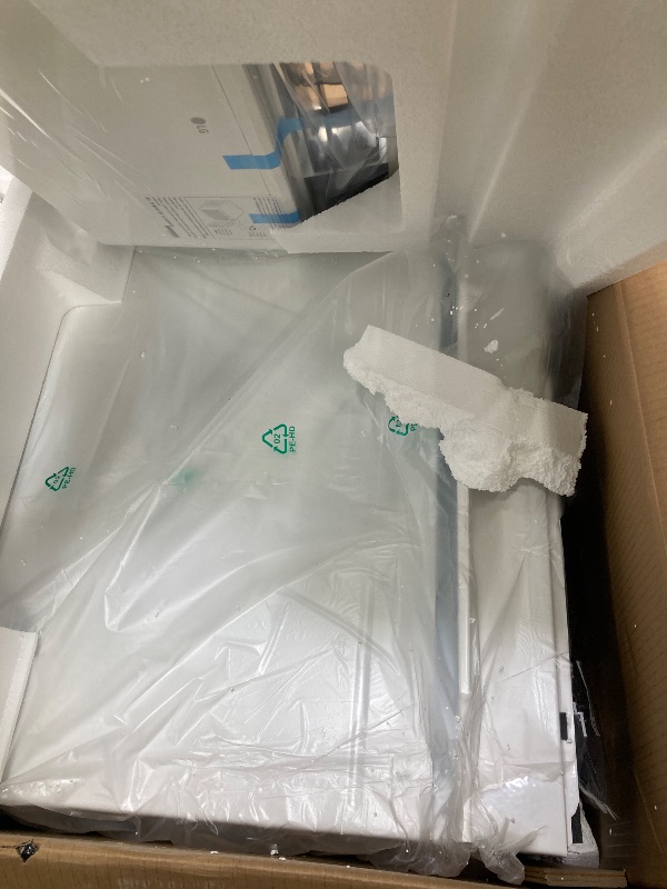 Photo 1 of ***DAMAGED -SELLING AS PARTS ONLY*** LG 14,000 BTU DUAL Inverter Smart Window Air Conditioner, 115V, Cools 800 Sq. Ft. for Bedroom, Living Room, Apartment, Quiet Operation, ENERGY STAR®, works with LG ThinQ, Amazon Alexa and Hey Google