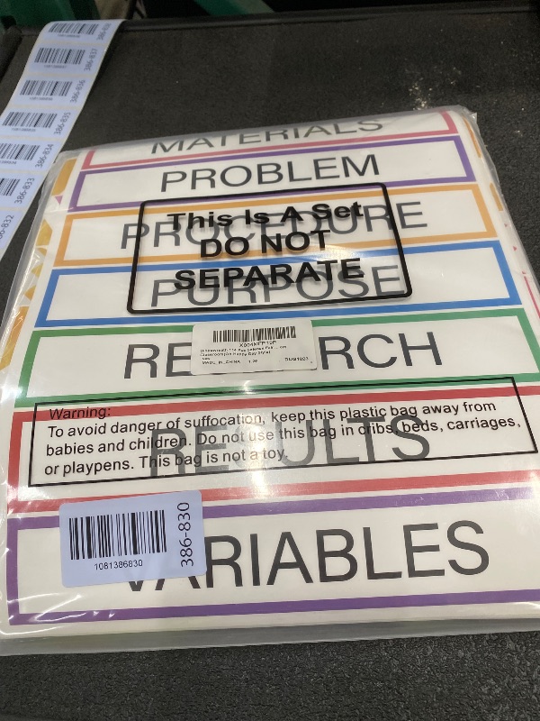 Photo 1 of **BENT**Dispowreath 114 Pcs Science Fair Board Supplies 60 Trim Scalloped Poster Boards 48 Presentation Subtitles 6 Project Titles for Classroom Display Boards (Happy Style)