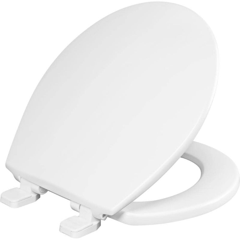Photo 1 of **PARTS ONLY/DAMAGED LID****BEMIS Kimball 2 Round Soft-Close Never-Loosens Plastic Toilet Seat in White