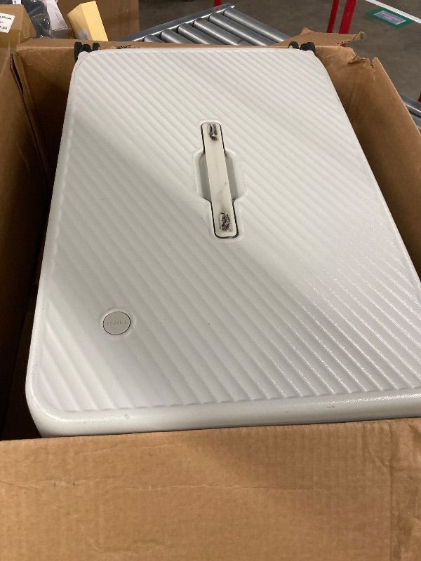 Photo 1 of ***DAMAGE -SOME SCUFF MARKS/SCRATCHES, DIRT RESIDUE -SELLING AS IS *** mixi 26 Inch Large Checked Luggage Suitcase with Spinner Wheels Upgrade Wide Handle PC Hard Shell Rolling Travel Suitcase with TSA Lock, Smoke White
