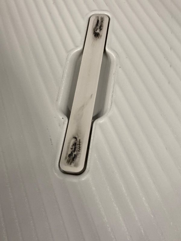 Photo 1 of ***DAMAGE -SOME SCUFF MARKS/SCRATCHES, DIRT RESIDUE -SELLING AS IS *** mixi 26 Inch Large Checked Luggage Suitcase with Spinner Wheels Upgrade Wide Handle PC Hard Shell Rolling Travel Suitcase with TSA Lock, Smoke White