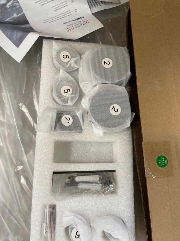 Photo 1 of ***MISSING PIECES -SELLING AS PARTS ONLY***Frameless Shower Door Matte Black 56-60’’ W x 75’’ H Single Sliding Shower Glass Doors for Bathroom 1/4 inch Easy Clean Clear Glass Door for Walk-in Shower Low Threshold with Stainless Steel Hardware
***BOX RIP