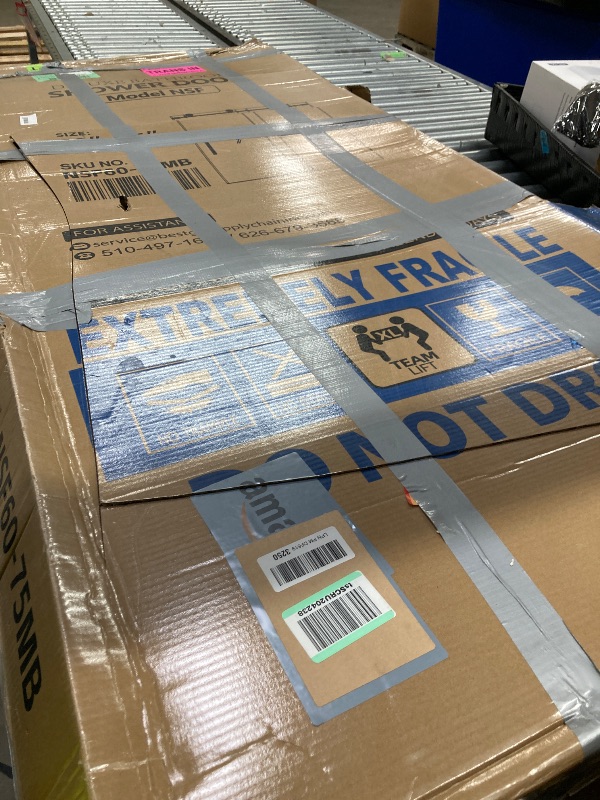 Photo 1 of ***MISSING PIECES -SELLING AS PARTS ONLY***Frameless Shower Door Matte Black 56-60’’ W x 75’’ H Single Sliding Shower Glass Doors for Bathroom 1/4 inch Easy Clean Clear Glass Door for Walk-in Shower Low Threshold with Stainless Steel Hardware
***BOX RIP