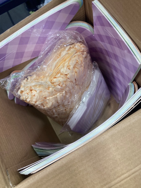 Photo 1 of ***CHICKENS NOT INCLUDED*** YooNotee 24 Pcs Party Favor Set Adopt a Chick Birthday Party Favors Treat Boxes with Window Foldable Treat Boxes with Raffia Grass and Net for Adopt a Farm Animal Basket Fillers