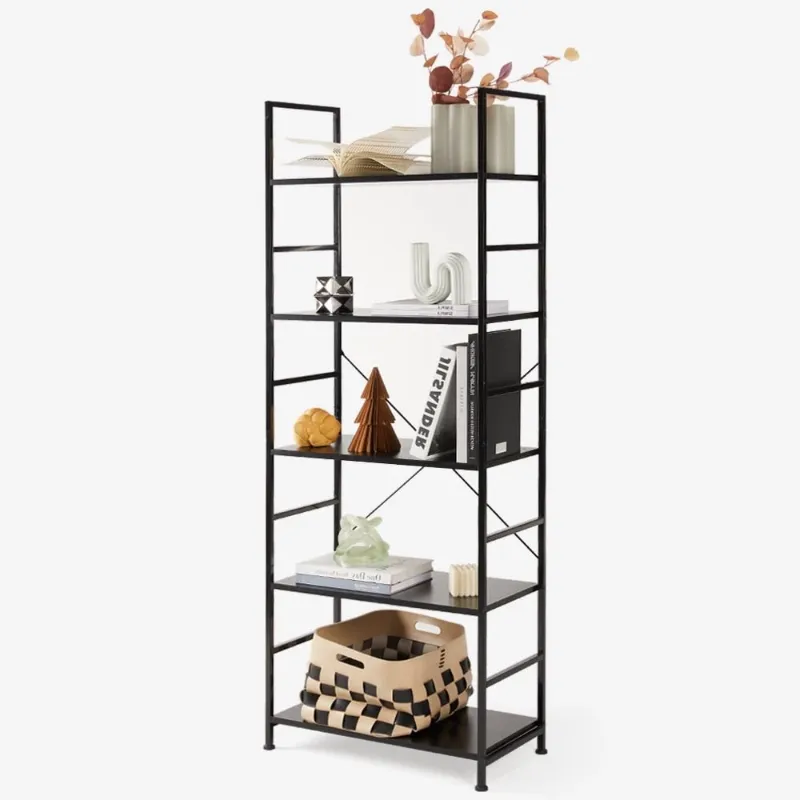 Photo 1 of ***MISSING PARTS-ONLY***Sweetcrispy Book Shelf, 5 Tier Bookcase, Modern Tall Bookshelf for Garage Kit, CDs, Movies, Industrial Corner Storage Organizer for Bedroom Home Office Kitchen Living Room, Black