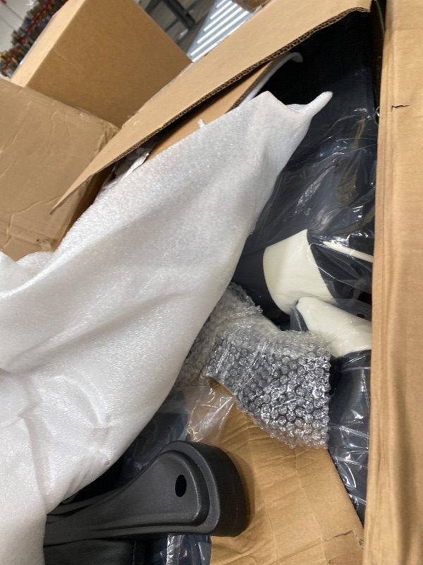 Photo 1 of ***MISSING PIECES -SELLING AS PARTS ONLY*** DUMOS Ergonomic Gaming Office Desk Chair with Footrest and Headrest, PU Leather Video Computer Chair with Linkage Armrests, Height Adjustable 360° Swivel Recling Chair, Black White