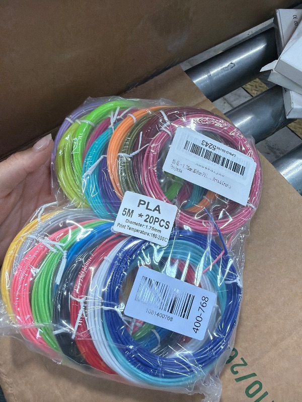 Photo 1 of 1.75mm 3D Pen Filament Refill, 20 Color PLA Filament (328 Ft) with 16.4 Ft per Color, for 3D Printing Pens, DIY Arts & Crafts Projects