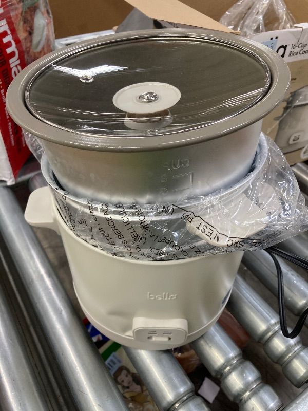 Photo 1 of ***PARTS ONLY***bella 16 Cup Rice Cooker with Steamer, Dishwasher Safe Steaming Basket, Rice Paddle and Measuring Cup, Removable Nonstick Cooking Bowl, Automatic Keep Warm Function?, 400 Watt, Oatmilk