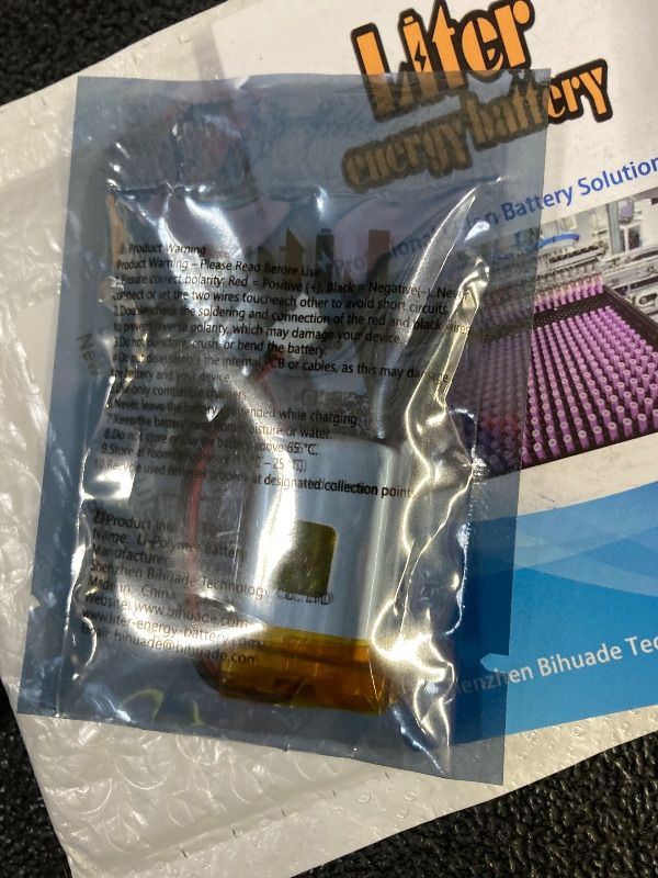 Photo 1 of ***FACTORY SEALED***Liter energy battery 3.7V Lipo Battery 500mAh Rechargeable Lithium ion Polymer Battery 802030 with JST Connector***FACTORY SEALED***