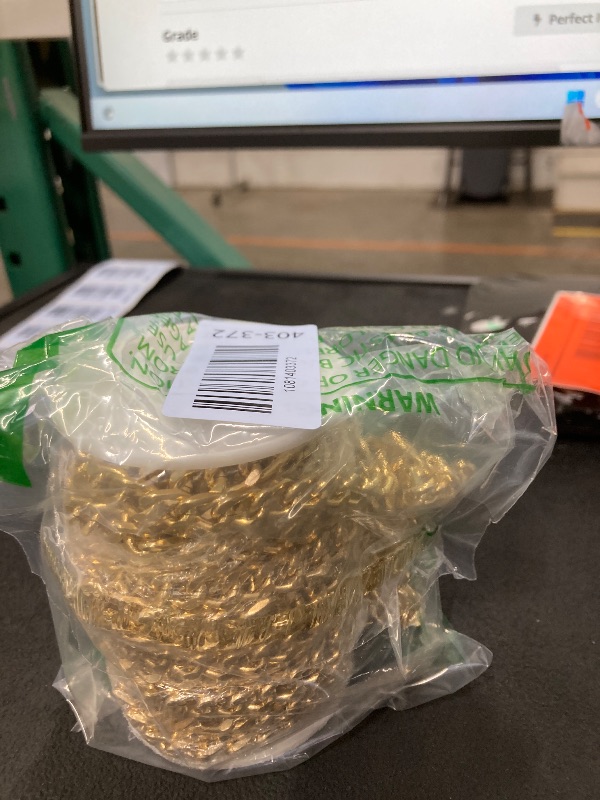 Photo 1 of [33ft] Gold Chain for Jewelry Making, 8.3mm Wide Gold Aluminum Curb Link Chain Roll Bulk for DIY Jewelry Making Craft