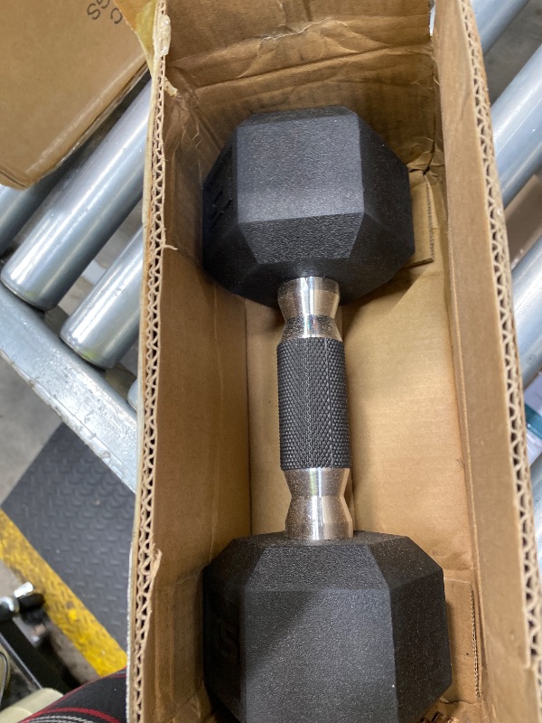 Photo 1 of **JUST ONE**
CAP Barbell 15 LB Rubber Coated Hex Dumbbell Hand Weight with Padded Grip - Pair | Comfort Grip