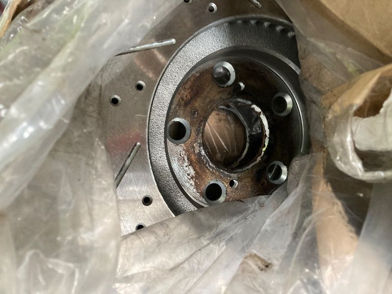 Photo 1 of **USED ROTORS ONLY***A-Premium Front and Rear Drilled and Slotted Disc Brake Rotors + Ceramic Pads Kit Compatible with Select Toyota and Pontiac Models - Matrix 2003-2008, Vibe 2003-2008, FWD, 12-PC Set