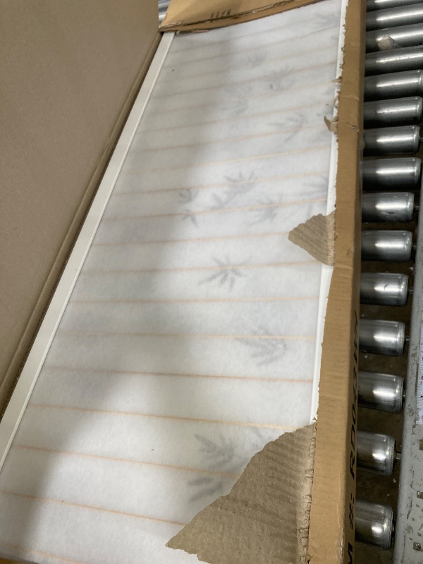 Photo 1 of ***DAMAGED ONE PANEL -SELLING AS PARTS ONLY*** Roundhill Bamboo Print 4-Panel Framed Room Screen/Divider, white