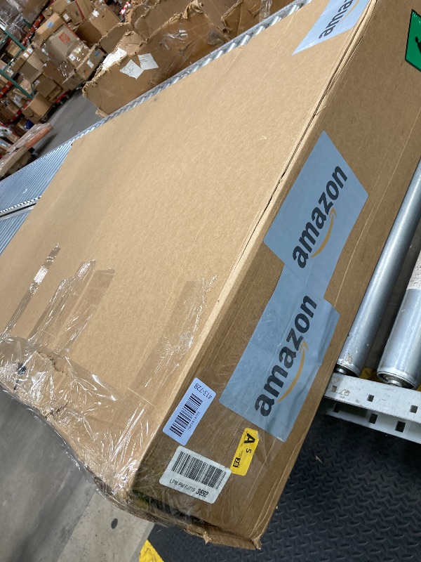 Photo 1 of *Box damaged* Suncast 134-Gal. Resin Extra-Large Outdoor Patio Deck Box with Pad-Lockable Lid, Modern Outdoor Patio Bench/Storage Box for Cushions, Garden Tools, and More, Dove Gray