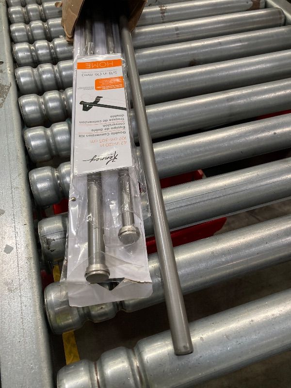 Photo 1 of ***Missing second rod***Modern Double Curtain Rods, Matte Nickel Curtain Rod 72-144 Inch Length Drapery Rods with Simple Decorative End Caps 1 Inch Front and 5/8 Inch Diameter Back Dual Curtain Rod Telescoping Window Rods***Missing second rod***