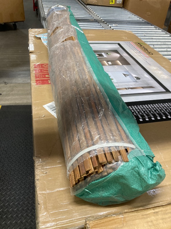 Photo 1 of *Chipped ends* Landgarden Natural Bamboo Slat Screening, Eco-Friendly Privacy Slat Fence, Bamboo Screen Panel Roll for Balcony or as Wind and Sight Protection