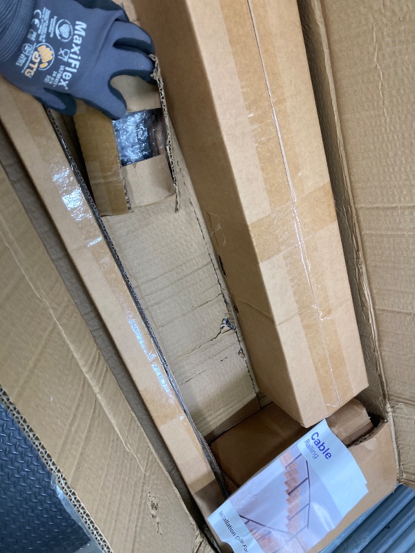 Photo 1 of *Box damaged* BLIKA 6'6" Complete Set 36" Cable Railing Post Kits, Surface Mount Deck Cable Railing System with Handrail & Swageless Tensioner, Pre-Drilled Black Stainless Steel Cable Railing Posts