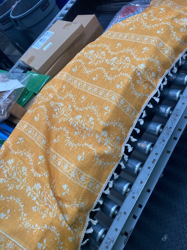 Photo 1 of *Dirty/Minor damage* Short Boho Curtain for Kitchen/Top half of window, Yellow