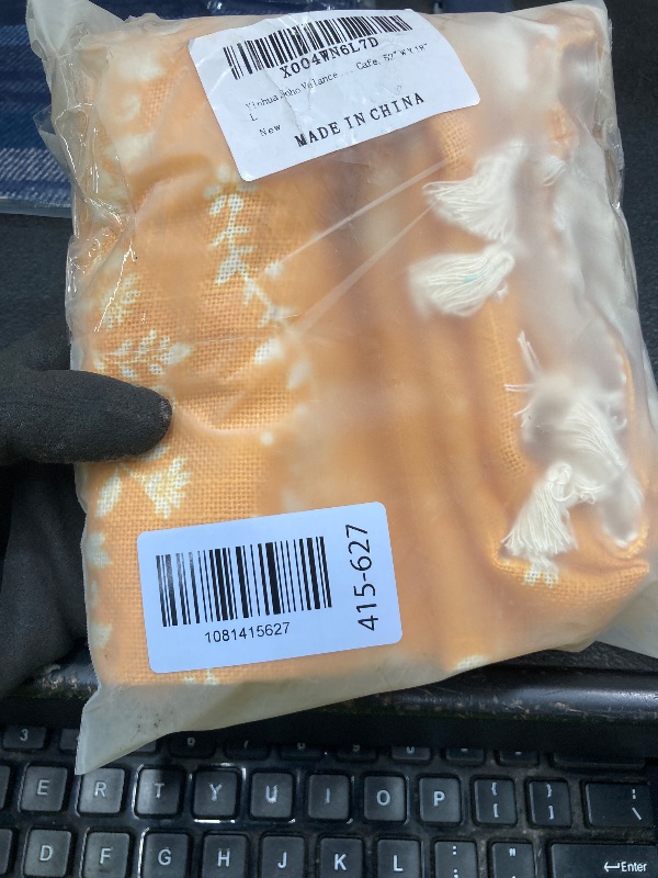 Photo 1 of *Dirty/Minor damage* Short Boho Curtain for Kitchen/Top half of window, Yellow