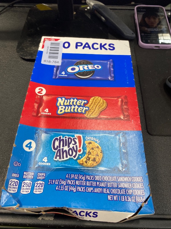 Photo 1 of ??Nabisco Cookies Variety Pack, OREO, Nutter Butter, and ?CHIPS AHOY!, 10 Four-Cookie Snack Packs?