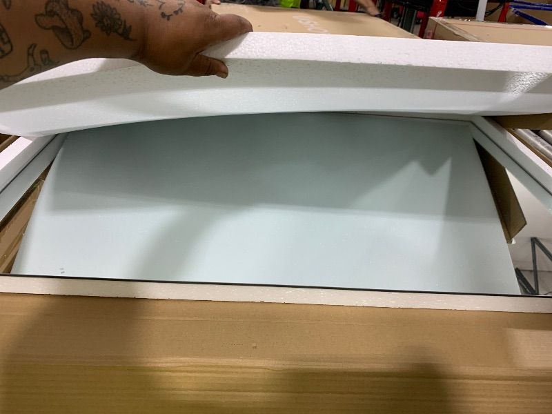 Photo 1 of TRAVEVA Frameless Mirror for Bathroom Vanity,with Polished Edge,Hangs Horizontally Or Vertically,Entryways,Room,Shatterproof (Y-30x32in)