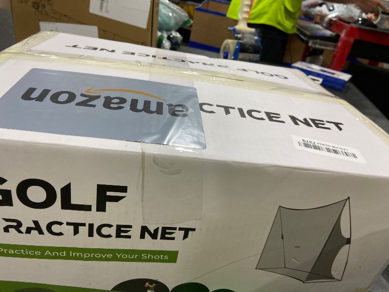 Photo 1 of Pro Golf Net, 10x7ft Heavy Duty Golf Practice Net with Mat, Outdoor Indoor Hitting Nets with Noise Reduce Silk Target for Backyard Driving Chipping/Garage Training, Christmas Golf Gifts for Men Boys