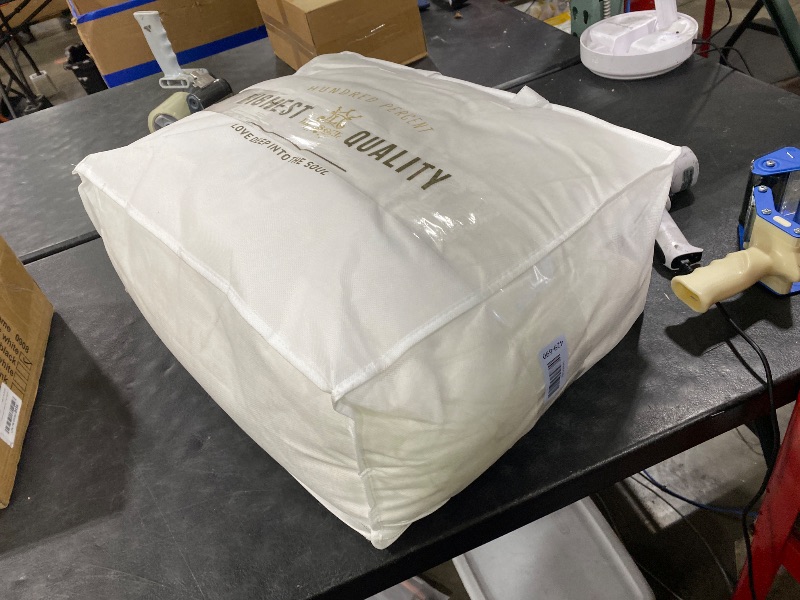 Photo 1 of L LOVSOUL Goose Feather Down Fiber Comforter King Size, 100% Organic Cotton Fabric Duvet Insert,1200TC,750+FP, Hotel Collection, All Season White Bedding Comforters with 8 Tabs