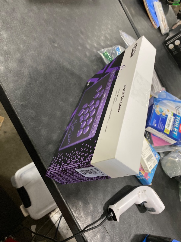 Photo 1 of 8BitDo All-Button Arcade Controller for Switch & Windows – 3 Connection Modes, Low-profile Linear Switches, 4 Programmable Buttons, Hot-swappable PCB - Transparent Purple Signature Edition