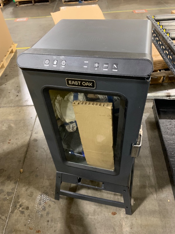 View 7 of  EAST OAK 30" Electric Smoker for Outdoors | Built-in Meat Probe Up to 6× Longer Smokes on a Single Load | Side Chip Loader for Smoking | Bigger Batches with 725 sq in Cooking Area, Mist Silver 