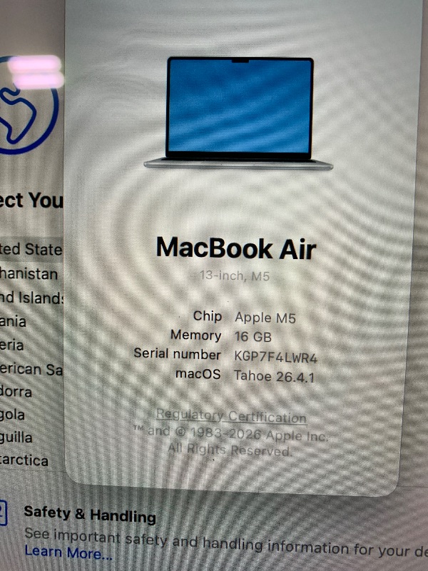 Photo 1 of Apple 2026 MacBook Air 13-inch Laptop with M5 chip: Built for AI, 13.6-inch Liquid Retina Display, 16GB Unified Memory, 512GB SSD, 12MP Center Stage Camera, Touch ID, Wi-Fi 7; Sky Blue