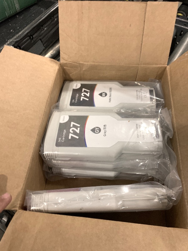 Photo 1 of 727 Ink Cartridges 300ml High-Capacity 6-Color (MK/PK/C/M/Y/G) Replacement for HP 727 Ink Cartridges F9J79A C1Q12A F9J76A F9J77A F9J78A F9J80A for DesignJet T920 T930 T1500 T1530 T2500 T2530 Printer