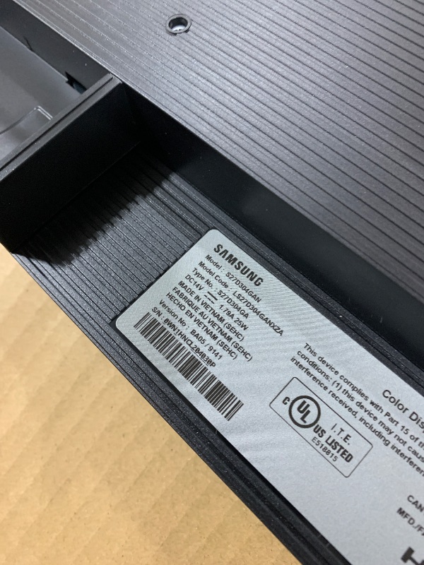 Photo 1 of Samsung 27" (S30GD) Essential Monitor with IPS Panel and Tilt Only Stand, 100Hz Refresh Rate, Ergonomic Design, Advanced Eye Care, Game Mode, LS27D304GANXZA