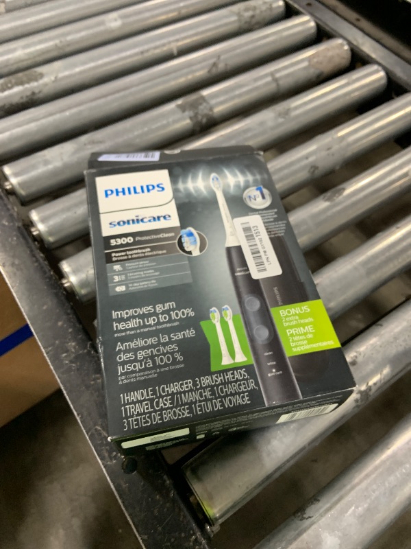 Photo 1 of Philips Sonicare ProtectiveClean 5300 Rechargeable Electric Toothbrush, with Pressure Sensor, 3 Cleaning Modes, SmarTimer and QuadPacer, with 2 Bonus Brush Heads, Travel Case, Black, Model HX6423/34