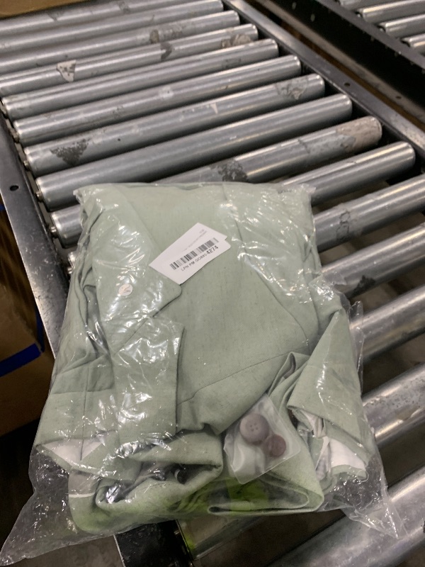 Photo 1 of ZKHOECR Men Linen Suits Slim Fit Beach Wedding Suit Summer Linen 3 Pieces Suit Jacket Vest Pant Light Green Tuxedo for Prom Dinner M