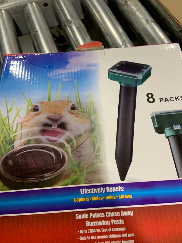 Photo 1 of outtkitywi 8 Pc Mole Repellent Solar Powered Sonic Mole Deterrent Spikes, Snake Gopher Vole Repellent for Lawn Garden & Yard Gopher Deterrent, Groundhog Repeller