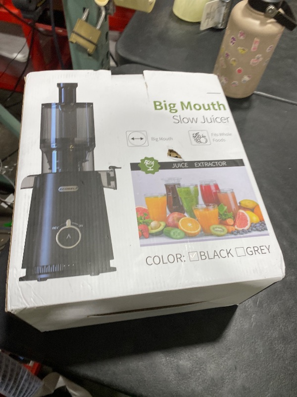 Photo 1 of ECOSELF Juicer Machines - Wide Mouth Feed Chute For Fruits and Leafy Greens - Juice Extractor Machine With Self Feeding & Hands-Free Design For Family - Cold Press Juicer Easy to Clean?With Brush?