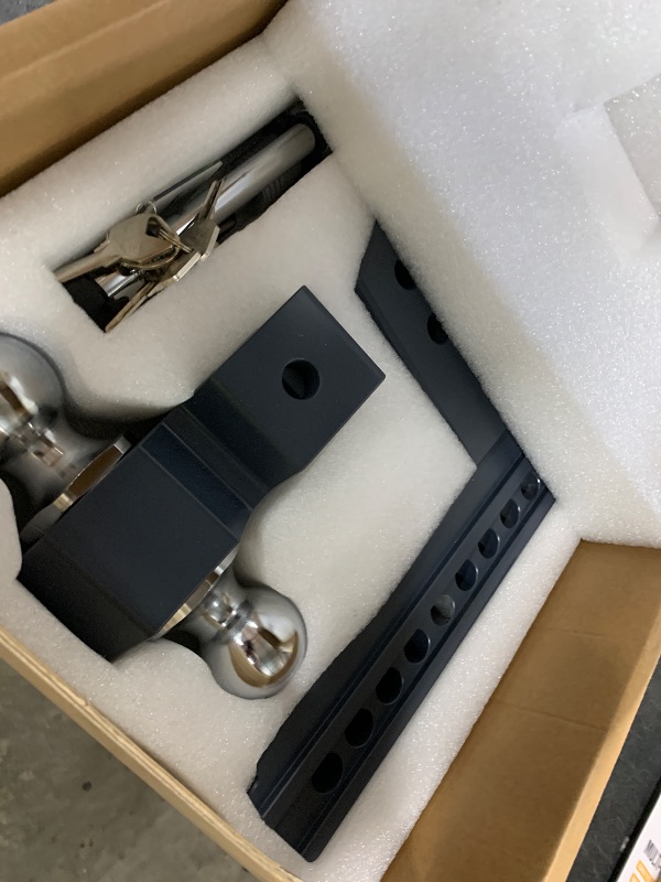 Photo 1 of Vullteeon Adjustable Trailer Hitch, Drop Hitch for 2.5 Inch Receiver, 8 inch Aluminum Truck Hitch, 2 and 2-5/16 inch Balls, 18,500 LBLBS GTW, Two Anti-Theft Pins Locks