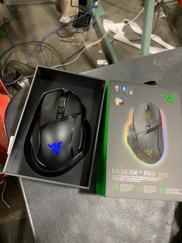 Photo 1 of Razer Basilisk V3 Pro 35K Wireless Gaming Mouse: HyperScroll Tilt Wheel - 35K DPI Optical Sensor Gen 2-13 Customizable Controls - Chroma RGB - Optical Switches Gen 3 - Up to 140 Hr Battery - Black