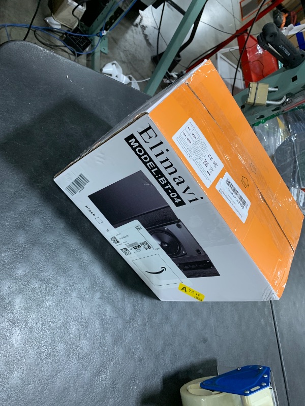 View 2 of Elimavi Powered Bookshelf Speakers, 30W X 2 Turntable Speakers with 4 Inch Woofer, Record Player Speakers with AUX Input for PC and TVs,Wood Grain Color for Wall Mounting