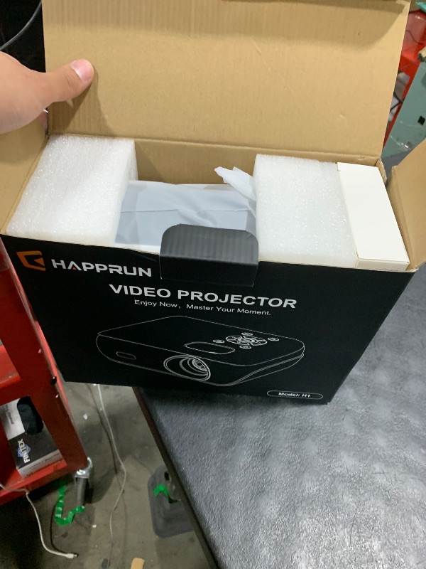 Photo 1 of HAPPRUN Native 1080P Projector, Bluetooth Home Theater Movie Projector with Built-in Speaker, Compatible with Smartphone, HDMI, Fire Stick, PS5, Indoor & Outdoor Use - Without Google TV System