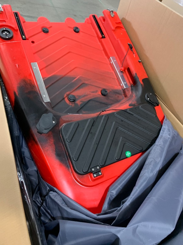 Photo 1 of Reel Yaks Raider Modular Fishing Kayak - Propeller Drive, 9.5ft, 380 lbs Capacity, Black White Red - Pedal Fishing Kayaks for Adults & Youth, Sit on Top, Compact Storage, Lightweight, Easy Transport
