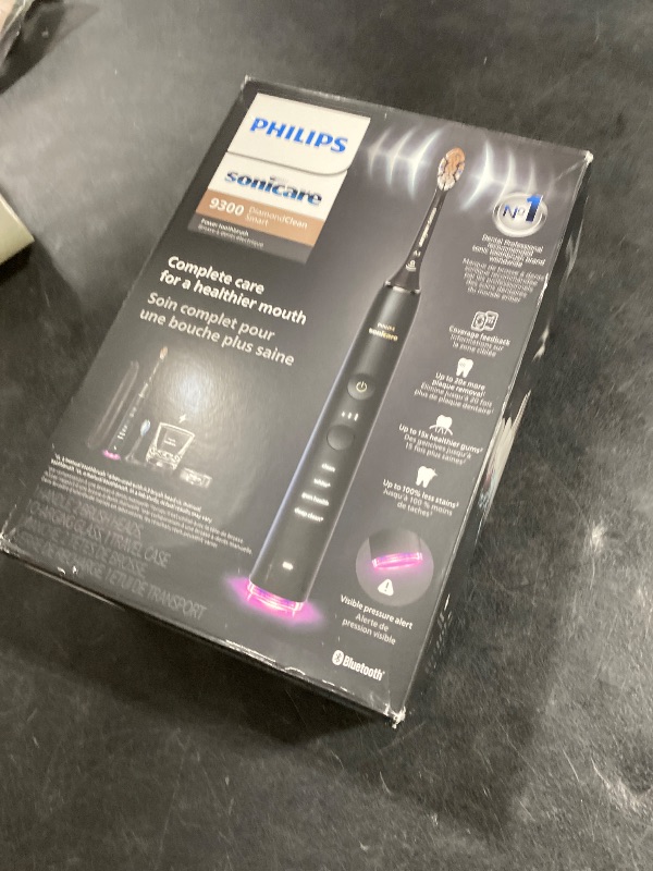 Photo 1 of Philips Sonicare DiamondClean Smart 9300 Electric Toothbrush - Sonic Toothbrush with App, Pressure Sensor, 12 Brushing Settings, Replacement Reminder, Travel Case, Black, Model HX9903/15