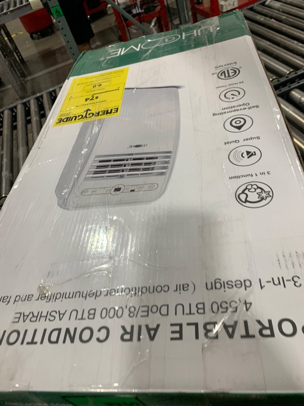 Photo 1 of Uhome Portable Air Conditioner, 8000 BTU Compact AC Unit with Cooling, Dehumidifier, Fan, Remote Control and Window Mount Kit Included, White