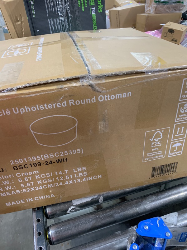 Photo 1 of ROUND OTTOMAN / CREAM COLOR