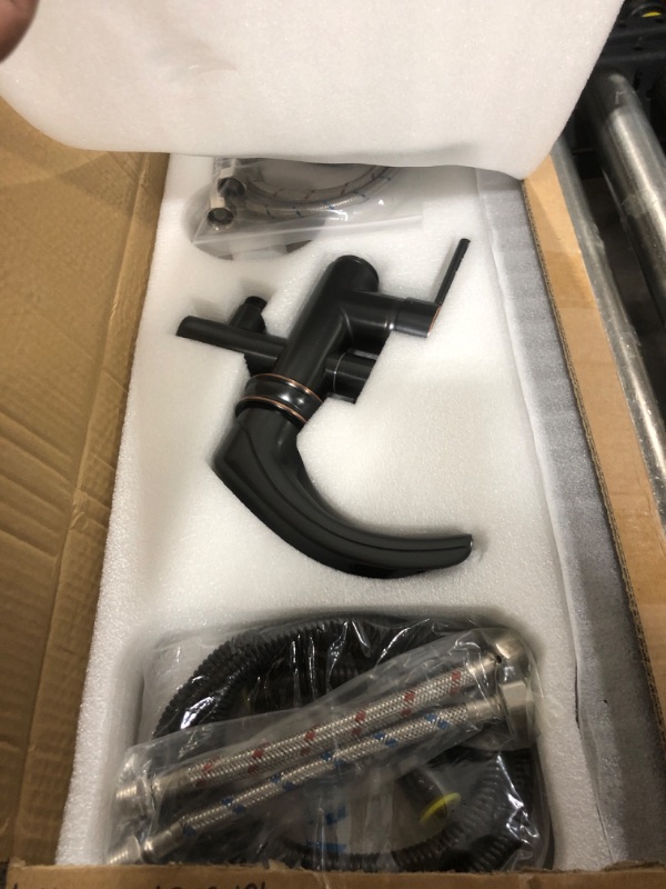 Photo 1 of Senlesen Freestanding Bathtub Shower Mixer Taps Floor Mounted Single Handle Clawfoot Tub Filler Shower Faucets with Hand Sprayer Oil Rubbed Bronze