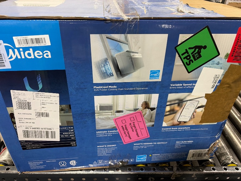 Photo 1 of Midea 8,000 BTU U Shaped Smart Inverter Window Air Conditioner - Cools 350 Sq Ft, Ultra Quiet with Open Window Flexibility - Alexa/Google Assistant Compatible - 37% Energy Savings, Remote (Updated)