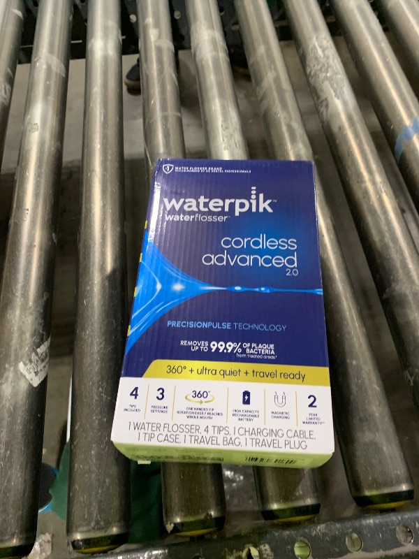 Photo 1 of Waterpik Cordless Advanced 2.0 Water Flosser For Teeth, Gums, Braces, Dental Care With Travel Bag and 4 Tips, ADA Accepted, Rechargeable, Portable, and Waterproof, Gray WP-587, Packaging May Vary