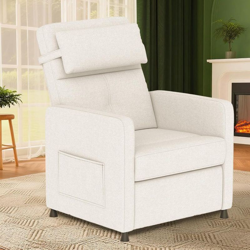 Photo 1 of GarveeHome Power Recliner Living Room Lazy Chair Adjustable Electric Reclining Chair Home Theater Seating with Side Pockets & USB Port(Beige)