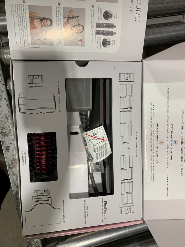 Photo 1 of Shark Flex Fusion Hair Straightener & Powerful Hair Dryer with Fusion Hair Brush, Air Styler with Auto-Wrap Hair Curlers, Concentrator, & Frizz Fighter, Metallic Mist, HD651S